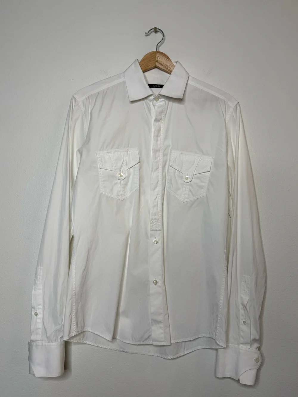Gucci Frida Giannini Military Chest Pockets Tailored Old Money Italian Shirt